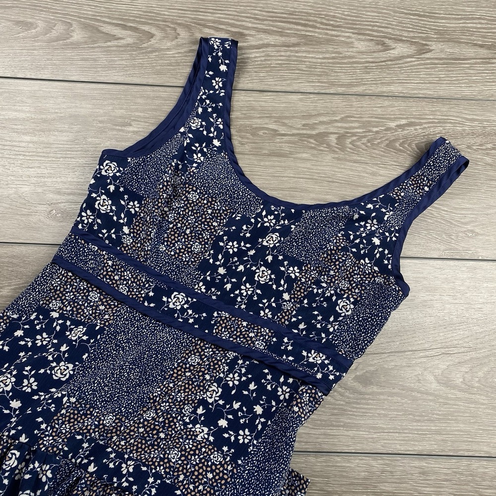 Lulus Women's Crush Season Maxi Dress Navy Blue Floral Quilt Print Large